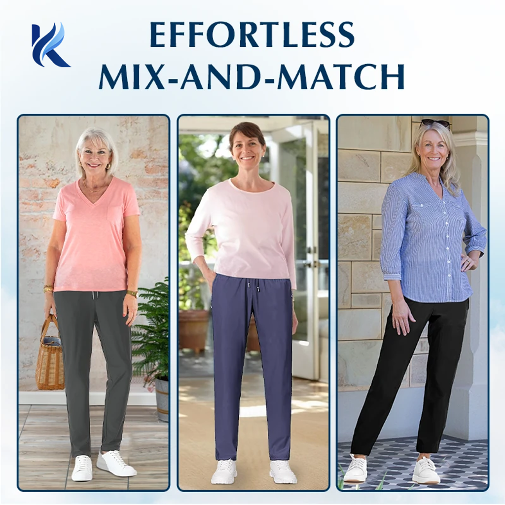Kynorelle ® - Women's Ultra Stretch Ice Silk Comfort Casual Pants 📢 HOT DEAL 50% OFF ⏰ 